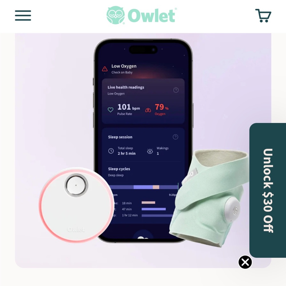 Mint Green Owlet for Newborn Baby monitoring